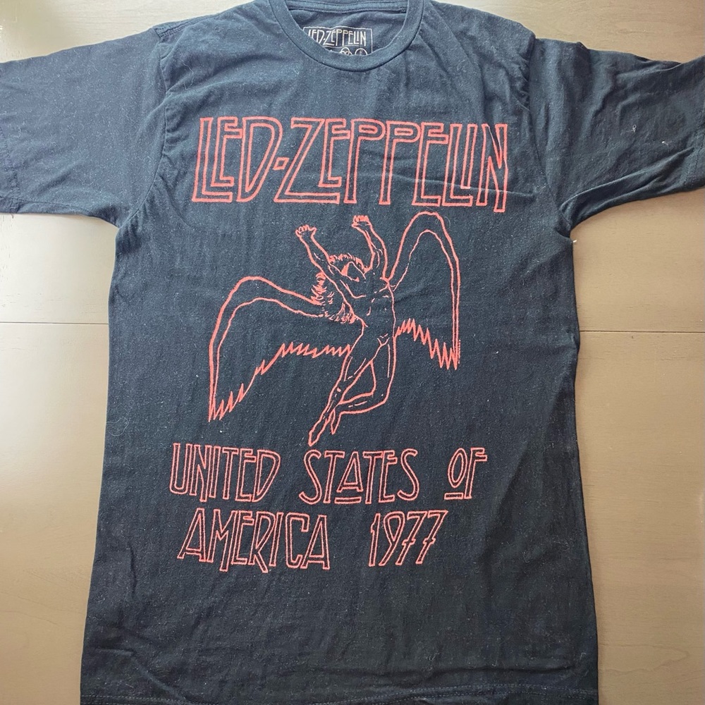 RETRO 1977 LED ZEPPELIN Swan Song UNITED STATES of AMERICA Tour (M)  RED/BLACK